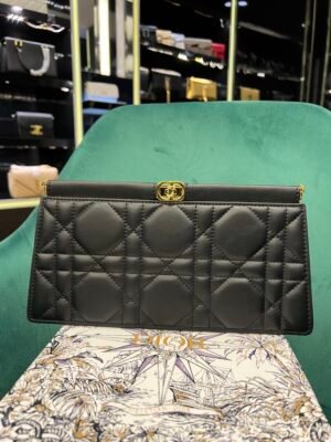 Dior Caro Colle Noire Clutch with Chain