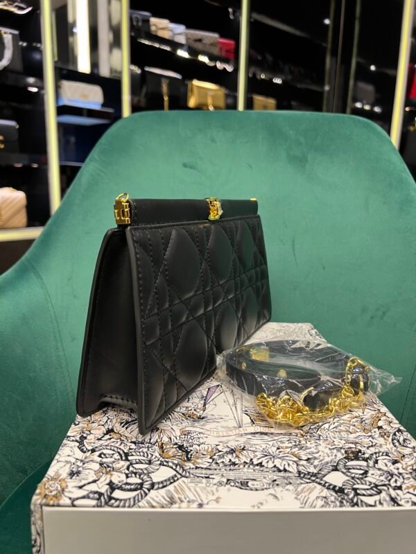 Dior Caro Colle Noire Clutch with Chain